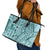 Samoa Tapa Leather Tote Bag Siapo Mix Tatau Patterns - Teal - Wonder Print Shop