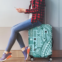 Samoa Tapa Luggage Cover Siapo Mix Tatau Patterns - Teal - Wonder Print Shop