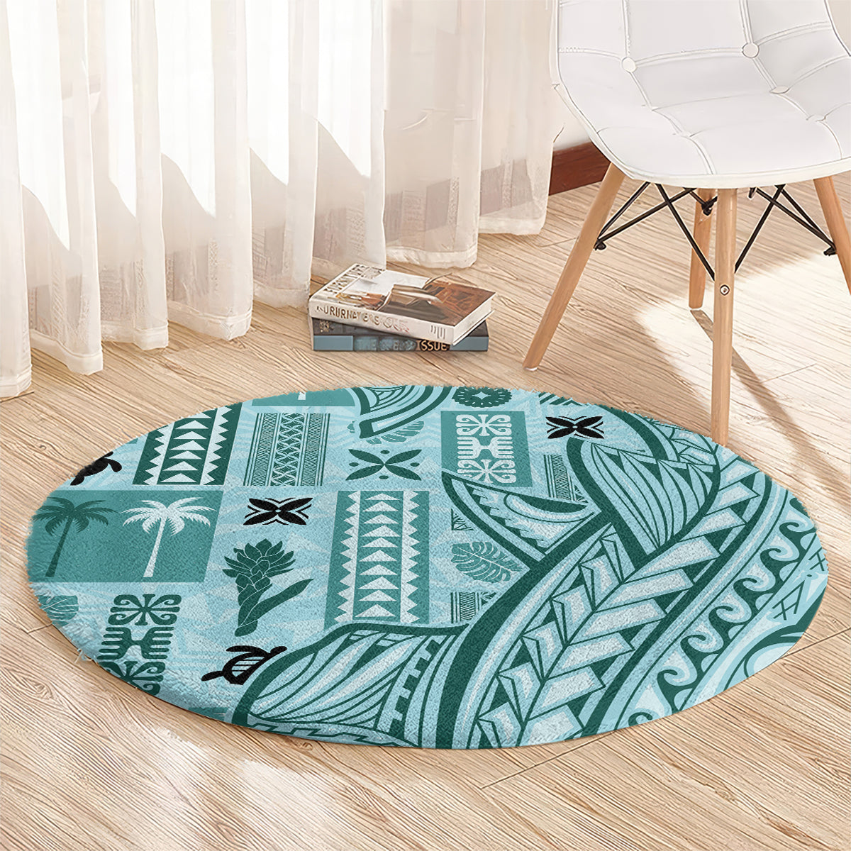 samoa-tapa-round-carpet-siapo-mix-tatau-patterns-teal