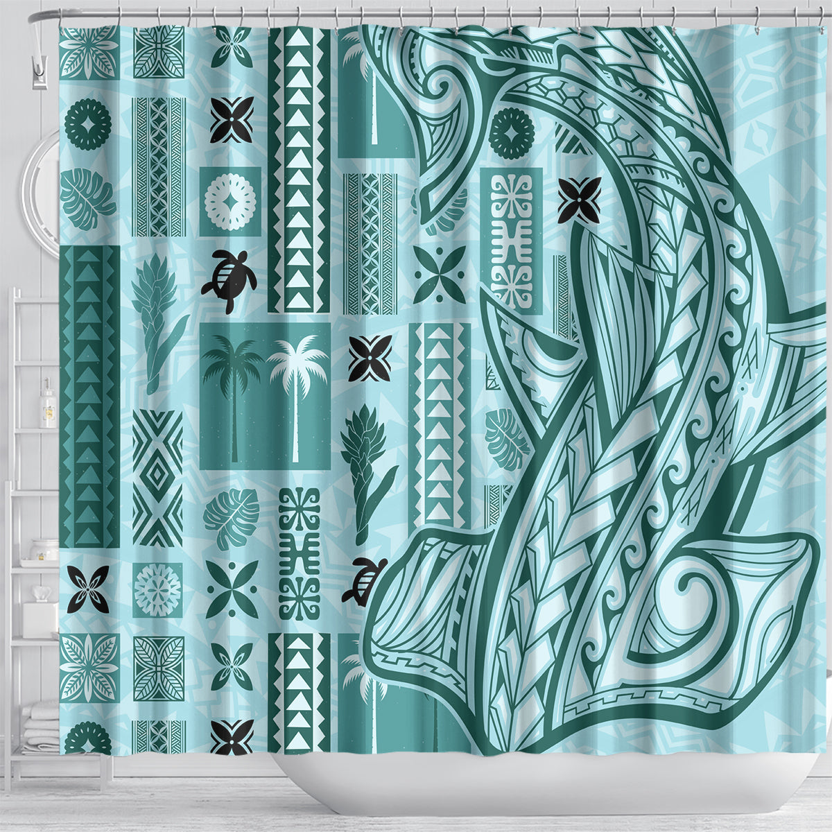 samoa-tapa-shower-curtain-siapo-mix-tatau-patterns-teal