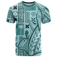 Samoa Tapa T Shirt Siapo Mix Tatau Patterns - Teal - Wonder Print Shop