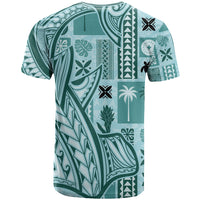 Samoa Tapa T Shirt Siapo Mix Tatau Patterns - Teal - Wonder Print Shop