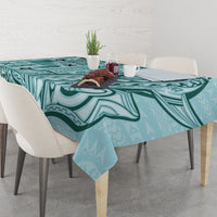 Samoa Tapa Tablecloth Siapo Mix Tatau Patterns - Teal - Wonder Print Shop