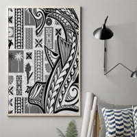 Samoa Tapa Canvas Wall Art Siapo Mix Tatau Patterns - White LT7 - Wonder Print Shop