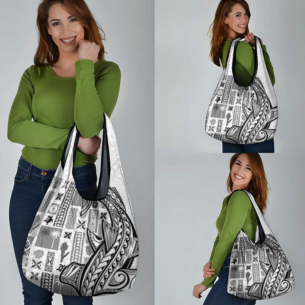 Samoa Tapa Grocery Bag Siapo Mix Tatau Patterns - White