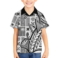Samoa Tapa Hawaiian Shirt Siapo Mix Tatau Patterns - White - Wonder Print Shop