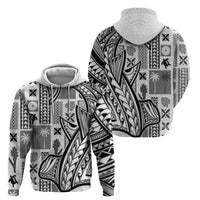 Samoa Tapa Hoodie Siapo Mix Tatau Patterns - White - Wonder Print Shop