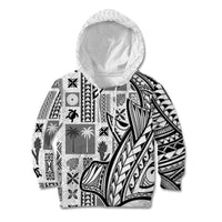 Samoa Tapa Kid Hoodie Siapo Mix Tatau Patterns - White - Wonder Print Shop