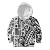 Samoa Tapa Kid Hoodie Siapo Mix Tatau Patterns - White - Wonder Print Shop