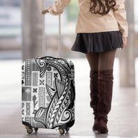 Samoa Tapa Luggage Cover Siapo Mix Tatau Patterns - White - Wonder Print Shop