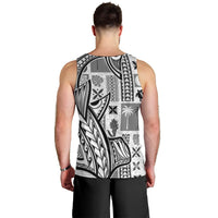 Samoa Tapa Men Tank Top Siapo Mix Tatau Patterns - White - Wonder Print Shop