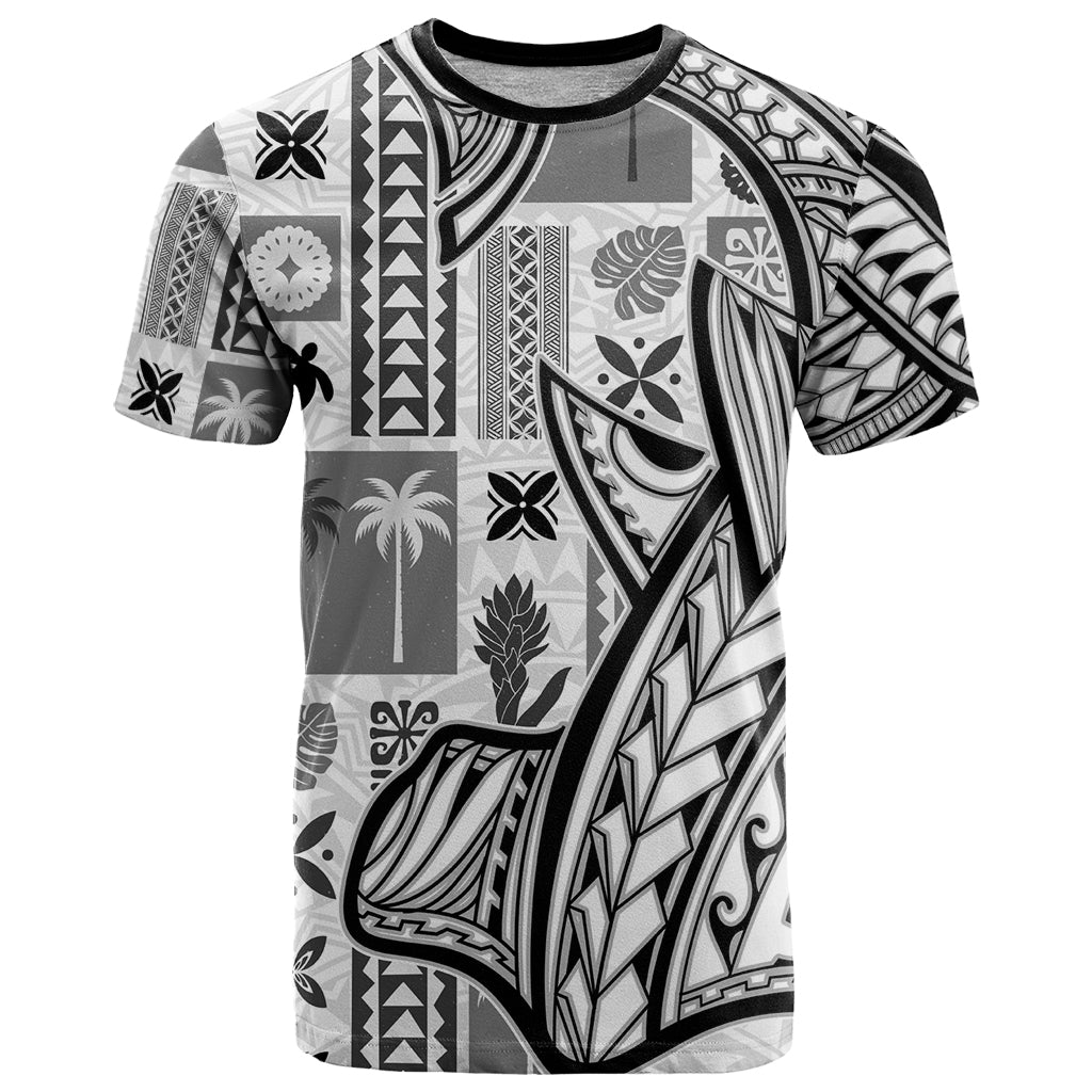 Samoa Tapa T Shirt Siapo Mix Tatau Patterns - White - Wonder Print Shop