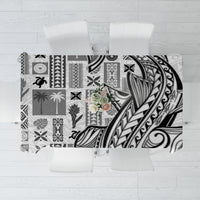 Samoa Tapa Tablecloth Siapo Mix Tatau Patterns - White - Wonder Print Shop