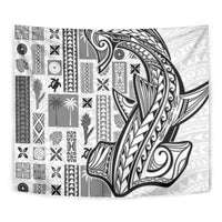 Samoa Tapa Tapestry Siapo Mix Tatau Patterns - White - Wonder Print Shop