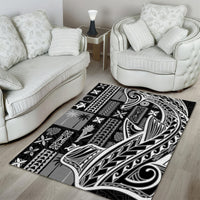 Samoa Tapa Area Rug Siapo Mix Tatau Patterns - Black LT7 - Wonder Print Shop