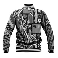 Samoa Tapa Baseball Jacket Siapo Mix Tatau Patterns - Black LT7 - Wonder Print Shop