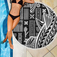 Samoa Tapa Beach Blanket Siapo Mix Tatau Patterns - Black LT7 - Wonder Print Shop