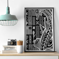 Samoa Tapa Canvas Wall Art Siapo Mix Tatau Patterns - Black LT7 - Wonder Print Shop