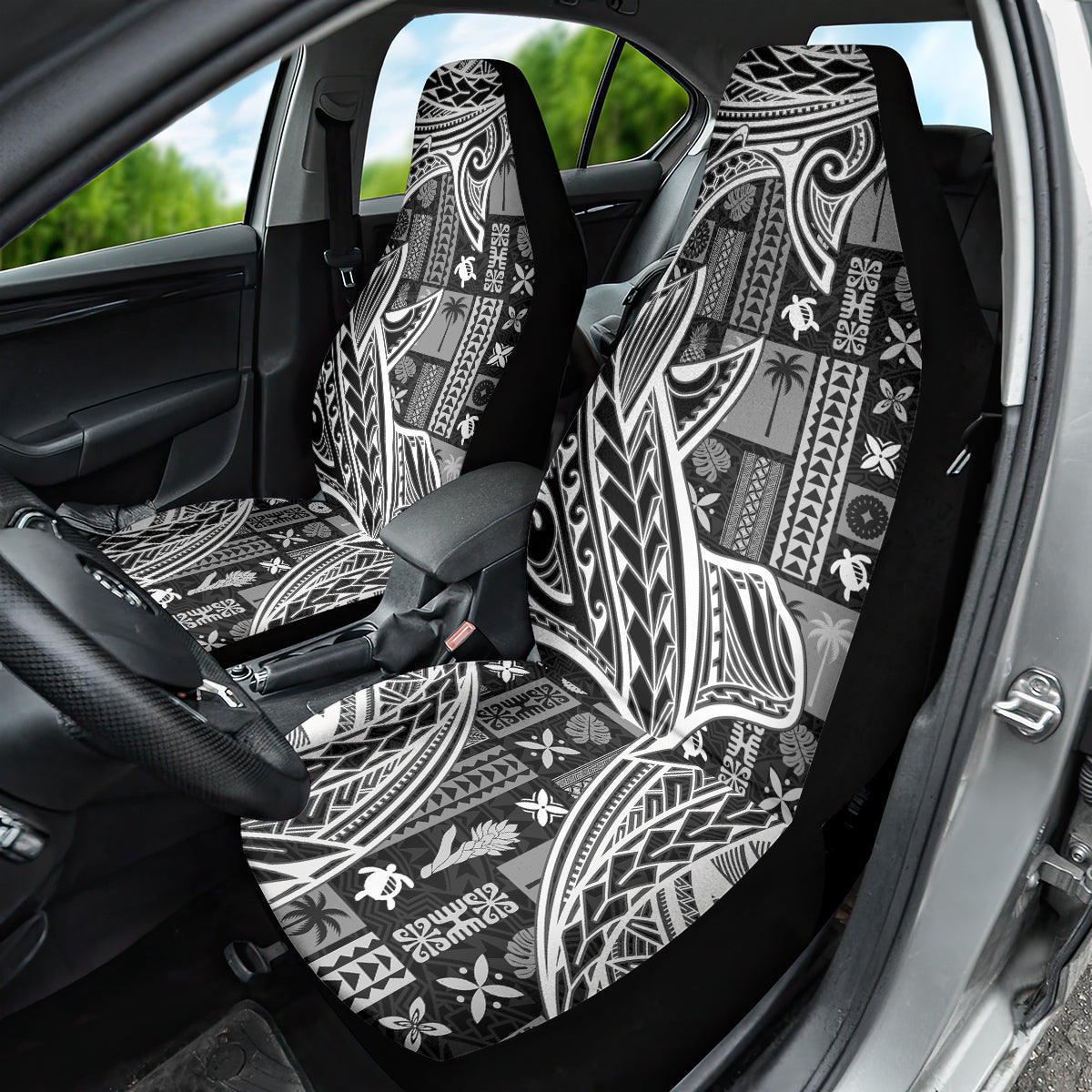 Samoa Tapa Car Seat Cover Siapo Mix Tatau Patterns - Black LT7 - Wonder Print Shop