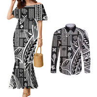 samoa-tapa-couples-matching-mermaid-dress-and-long-sleeve-button-shirt-siapo-mix-tatau-patterns-black