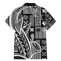 Samoa Tapa Family Matching Mermaid Dress and Hawaiian Shirt Siapo Mix Tatau Patterns - Black LT7 - Wonder Print Shop
