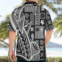 Samoa Tapa Hawaiian Shirt Siapo Mix Tatau Patterns - Black - Wonder Print Shop