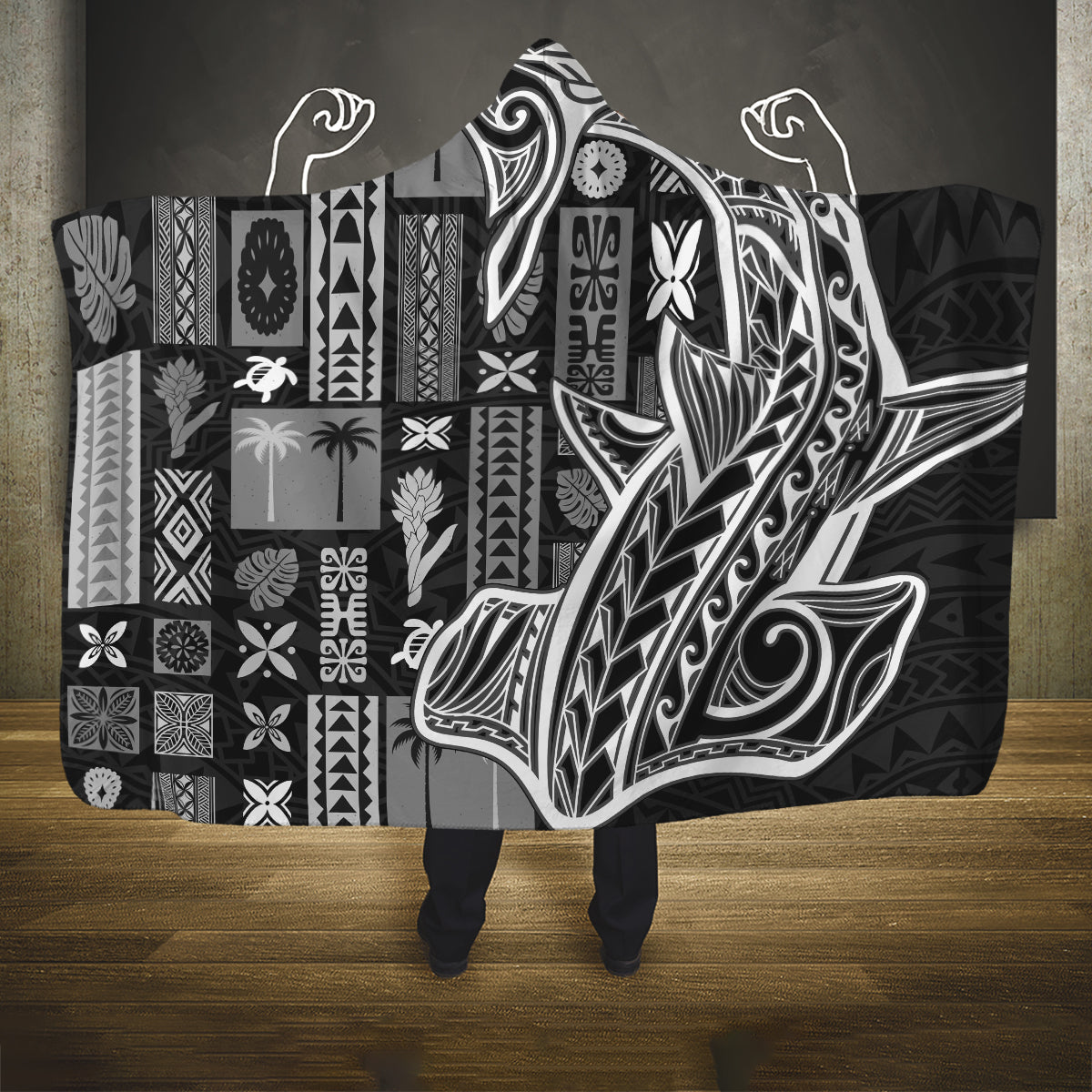 samoa-tapa-hooded-blanket-siapo-mix-tatau-patterns-black