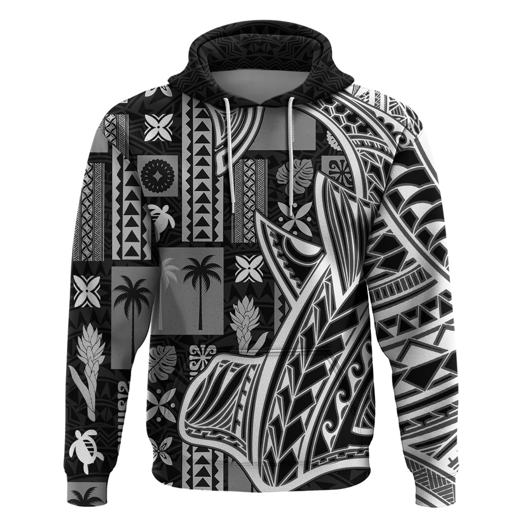 Samoa Tapa Hoodie Siapo Mix Tatau Patterns - Black - Wonder Print Shop