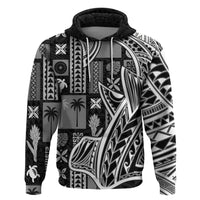 Samoa Tapa Hoodie Siapo Mix Tatau Patterns - Black - Wonder Print Shop