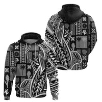 Samoa Tapa Hoodie Siapo Mix Tatau Patterns - Black - Wonder Print Shop