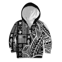 Samoa Tapa Kid Hoodie Siapo Mix Tatau Patterns - Black - Wonder Print Shop