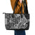 Samoa Tapa Leather Tote Bag Siapo Mix Tatau Patterns - Black - Wonder Print Shop