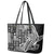 Samoa Tapa Leather Tote Bag Siapo Mix Tatau Patterns - Black - Wonder Print Shop