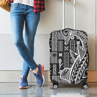 Samoa Tapa Luggage Cover Siapo Mix Tatau Patterns - Black - Wonder Print Shop