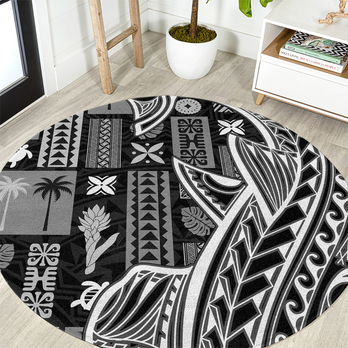 samoa-tapa-round-carpet-siapo-mix-tatau-patterns-black