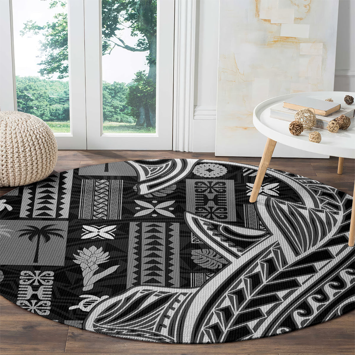 samoa-tapa-round-carpet-siapo-mix-tatau-patterns-black