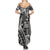 Samoa Tapa Summer Maxi Dress Siapo Mix Tatau Patterns - Black - Wonder Print Shop