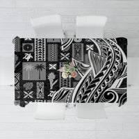 Samoa Tapa Tablecloth Siapo Mix Tatau Patterns - Black - Wonder Print Shop