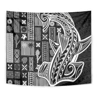 Samoa Tapa Tapestry Siapo Mix Tatau Patterns - Black - Wonder Print Shop