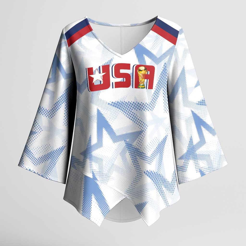 WC2026 USA Soccer Custom Kimono Sleeve Blouse Rising Stars - Wonder Print Shop