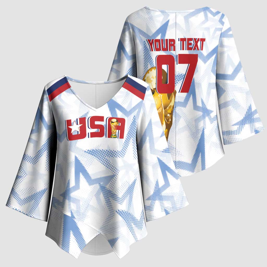 WC2026 USA Soccer Custom Kimono Sleeve Blouse Rising Stars - Wonder Print Shop