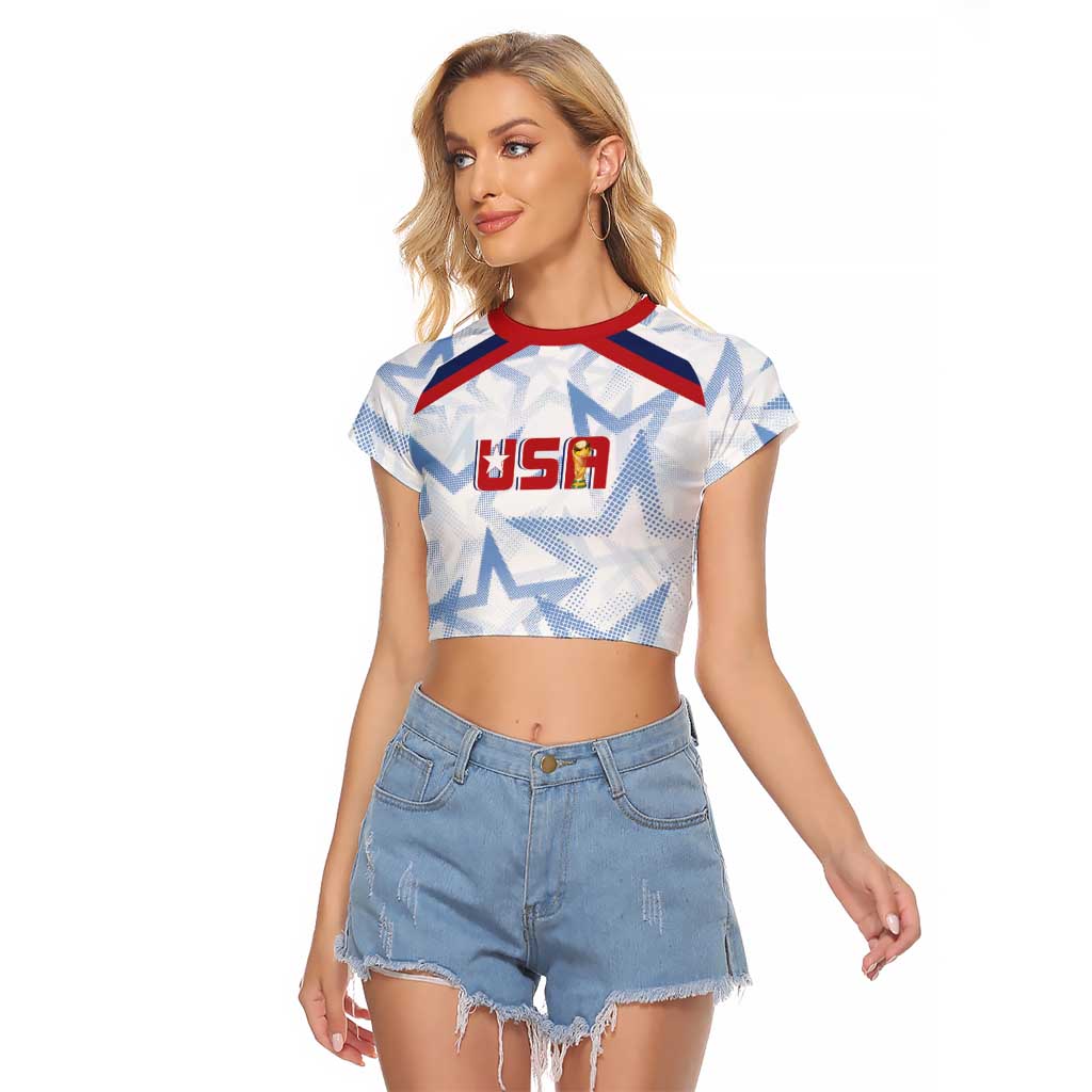 WC2026 USA Soccer Custom Raglan Cropped T Shirt Rising Stars - Wonder Print Shop
