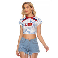 WC2026 USA Soccer Custom Raglan Cropped T Shirt Rising Stars - Wonder Print Shop