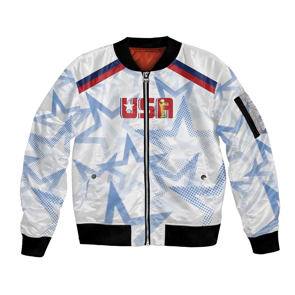 WC2026 USA Soccer Custom Sleeve Zip Bomber Jacket Rising Stars - Wonder Print Shop