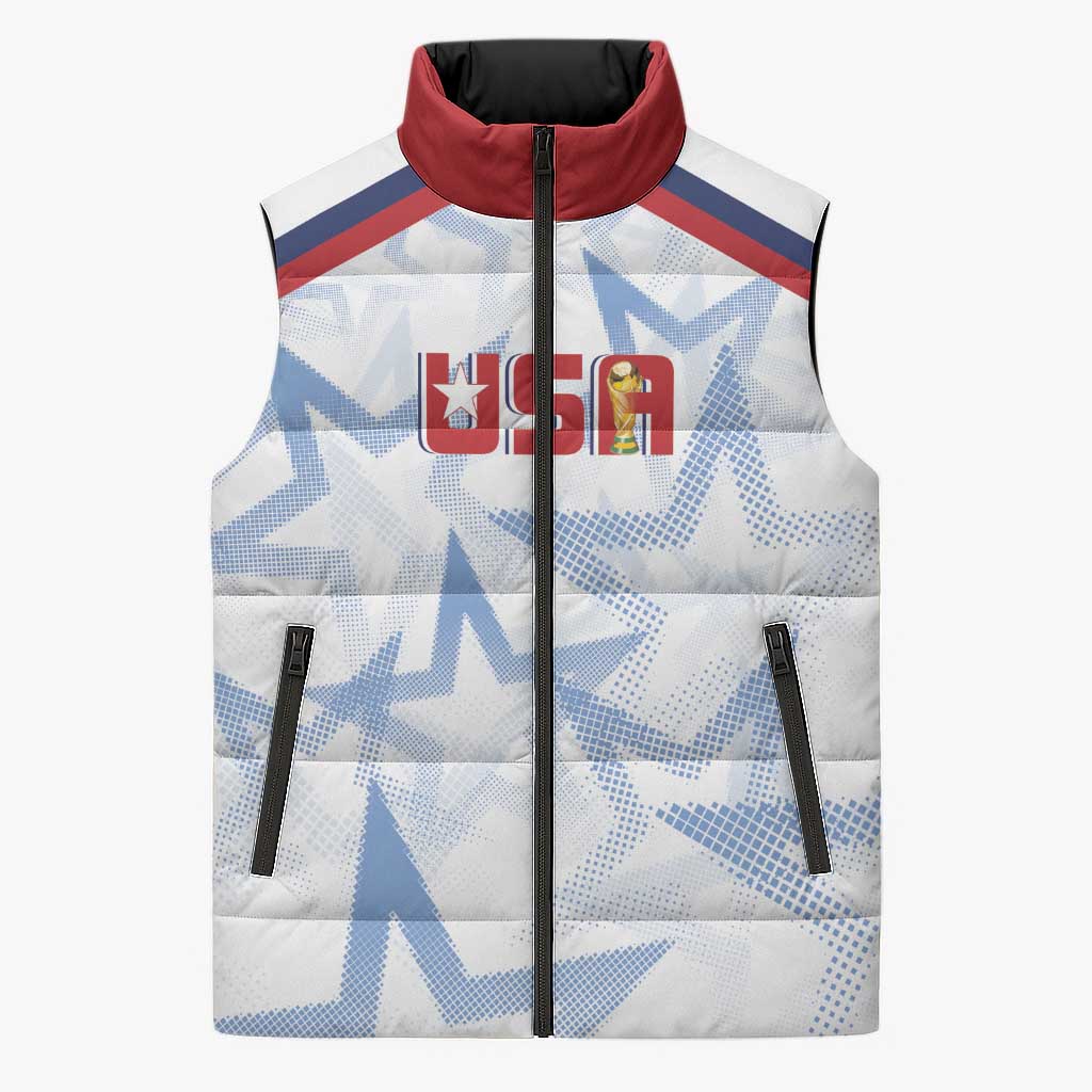 WC2026 USA Soccer Custom Sleeveless Puffer Jacket Rising Stars - Wonder Print Shop