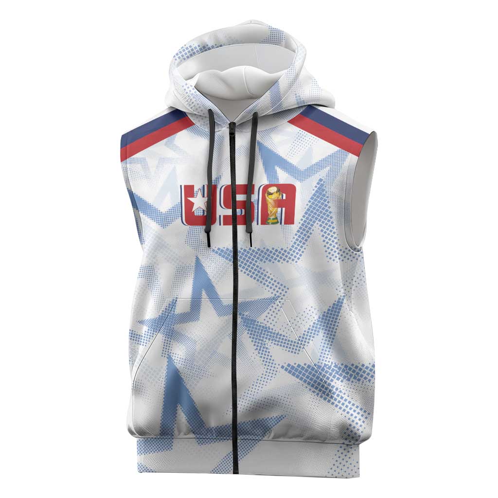 WC2026 USA Soccer Custom Sleeveless Zip Hoodie Rising Stars - Wonder Print Shop