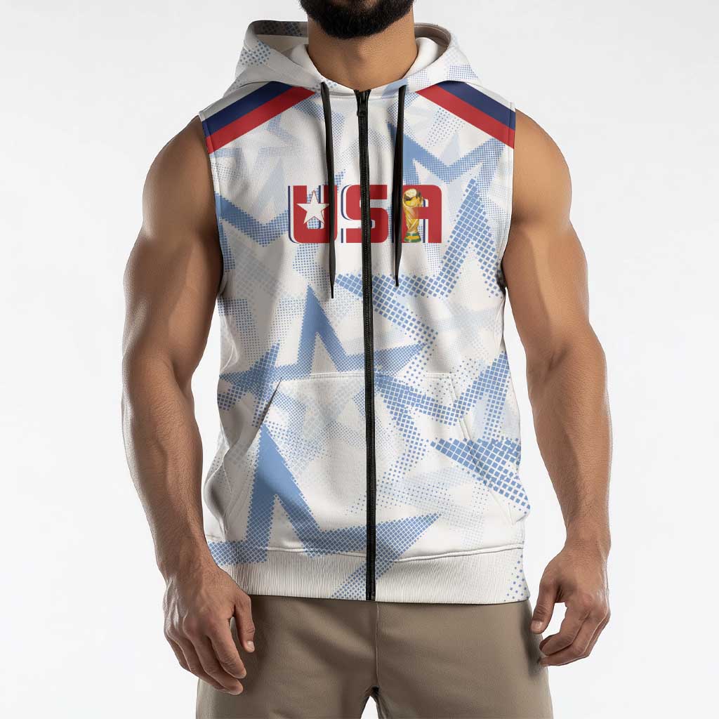 WC2026 USA Soccer Custom Sleeveless Zip Hoodie Rising Stars - Wonder Print Shop