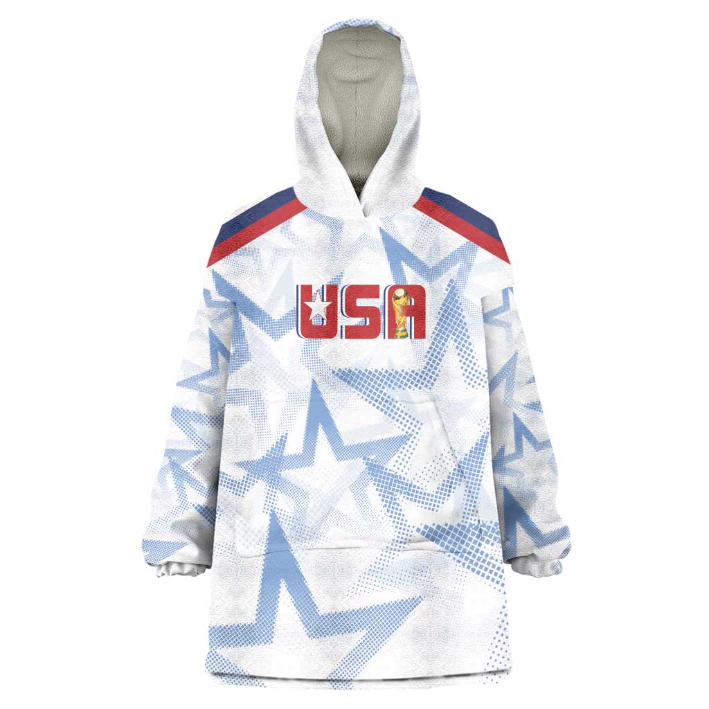WC2026 USA Soccer Custom Wearable Blanket Hoodie Rising Stars - Wonder Print Shop