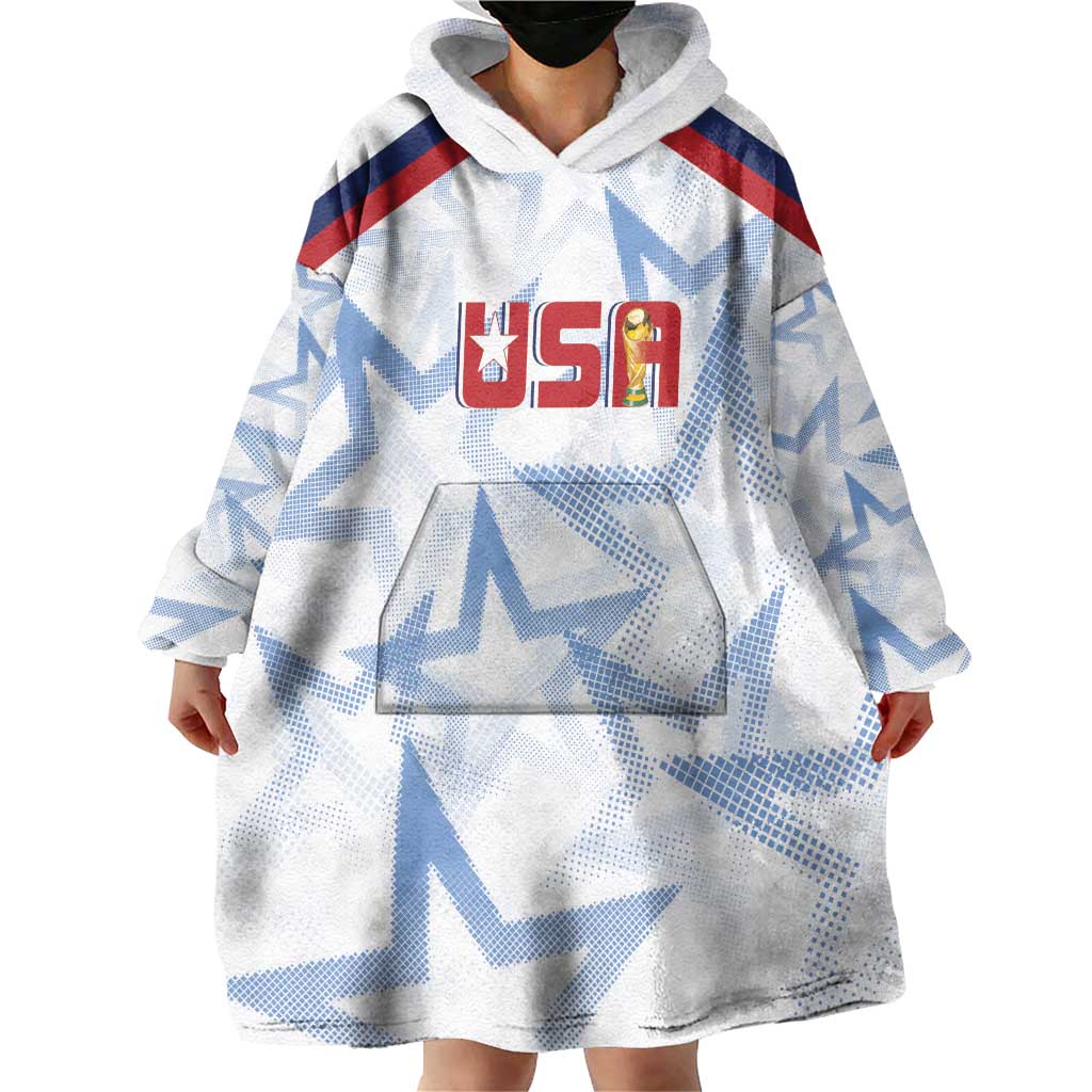 WC2026 USA Soccer Custom Wearable Blanket Hoodie Rising Stars - Wonder Print Shop