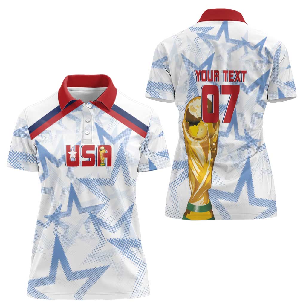 WC2026 USA Soccer Custom Women Polo Shirt Rising Stars - Wonder Print Shop
